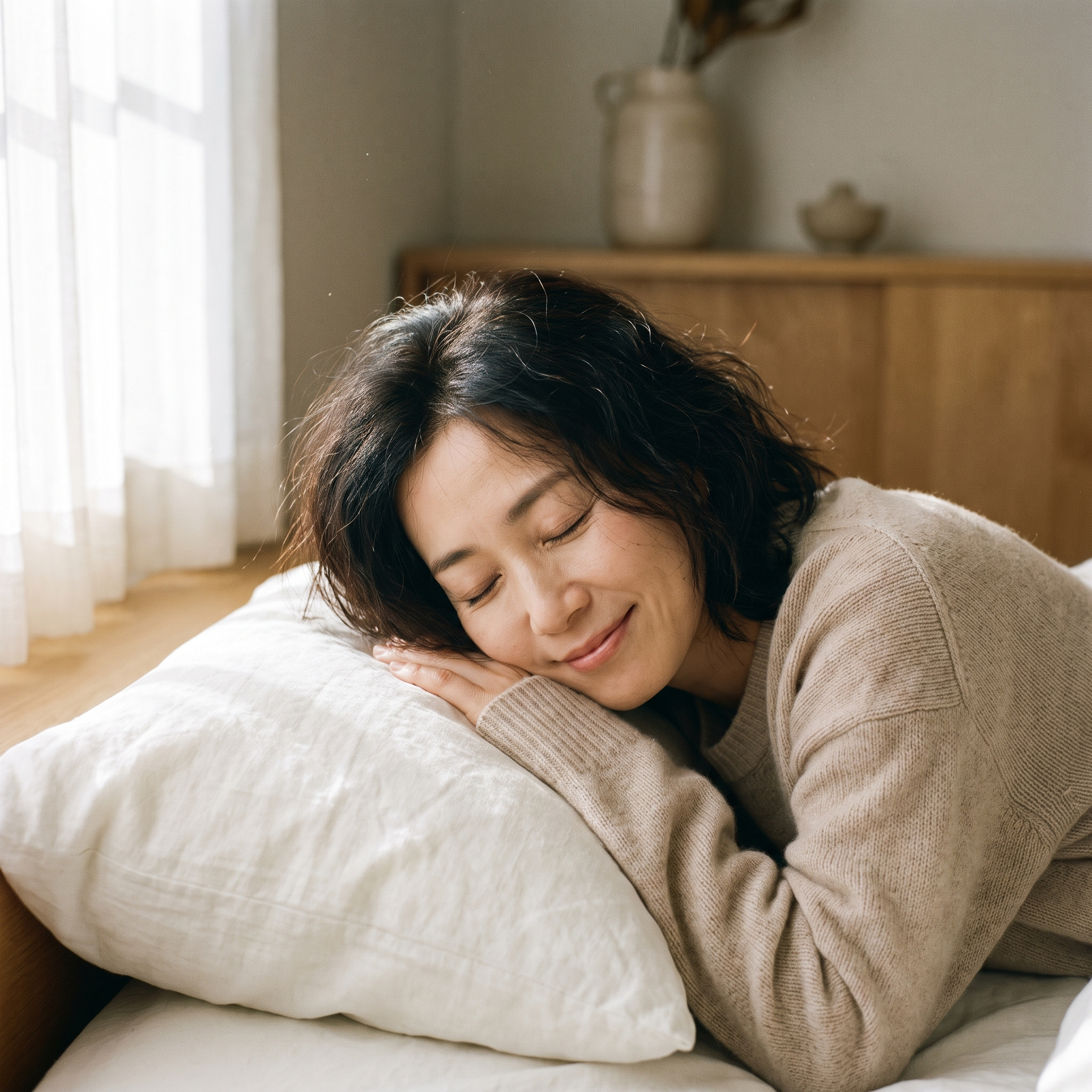 快適に眠る女性